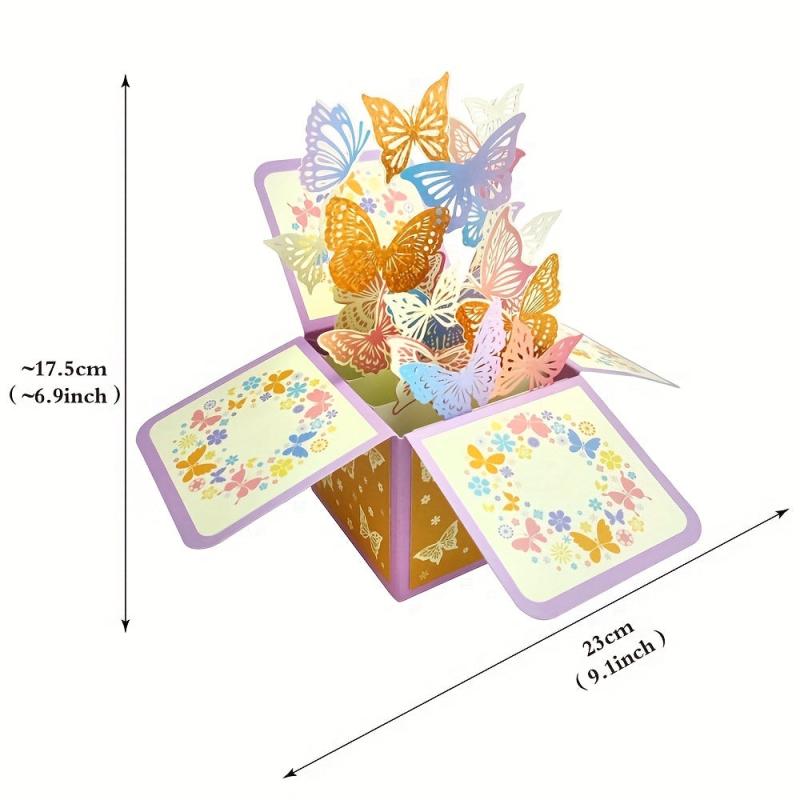 1pc Hollow Butterfly 3D Greeting Card Birthday Gift Card