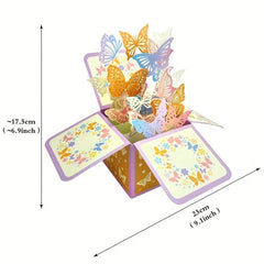 1pc Hollow Butterfly 3D Greeting Card Birthday Gift Card
