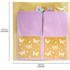 1pc Hollow Butterfly 3D Greeting Card Birthday Gift Card