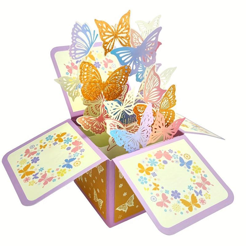 1pc Hollow Butterfly 3D Greeting Card Birthday Gift Card