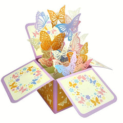 1pc Hollow Butterfly 3D Greeting Card Birthday Gift Card