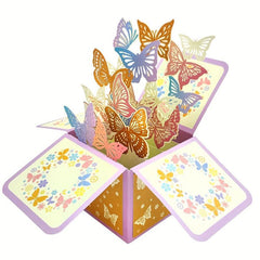 1pc Hollow Butterfly 3D Greeting Card Birthday Gift Card