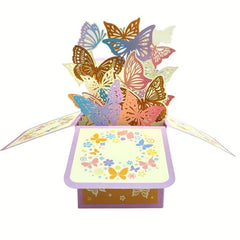 1pc Hollow Butterfly 3D Greeting Card Birthday Gift Card