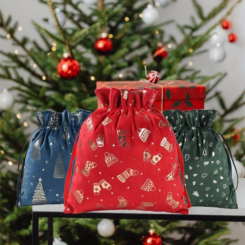 Small Christmas Gift Bag With Drawstring For Parties, Decorations, Navidad