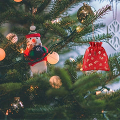 Small Christmas Gift Bag With Drawstring For Parties, Decorations, Navidad