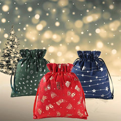 Small Christmas Gift Bag With Drawstring For Parties, Decorations, Navidad
