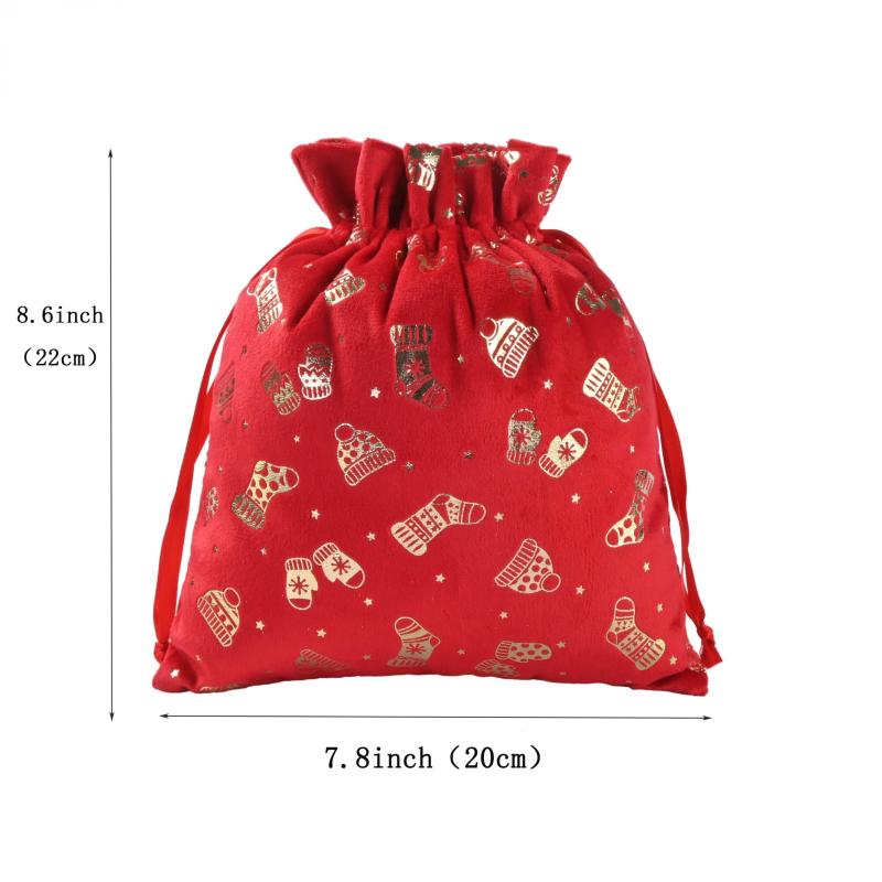 Small Christmas Gift Bag With Drawstring For Parties, Decorations, Navidad