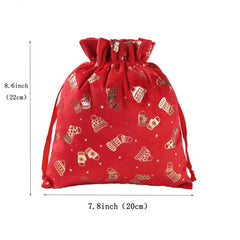Small Christmas Gift Bag With Drawstring For Parties, Decorations, Navidad