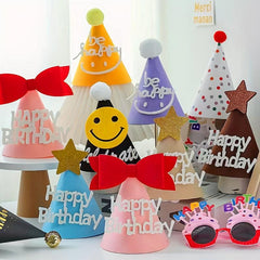 Cartoon Felt Birthday Party Hats - Decorative Party Supplies