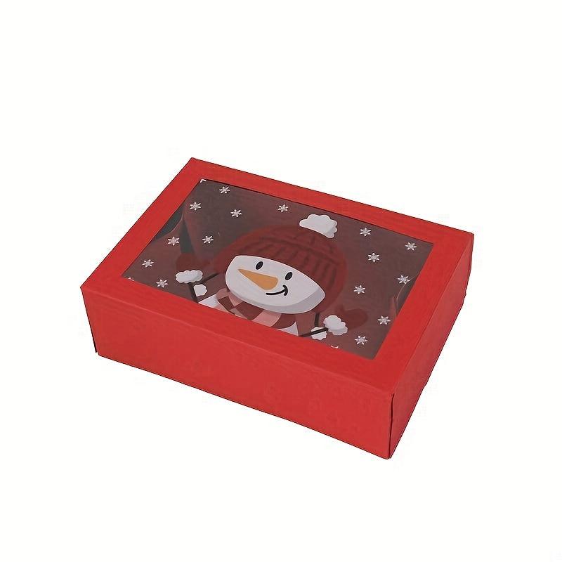6pcs Christmas Red Transparent Candy Box Christmas Decor