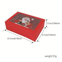 6pcs Christmas Red Transparent Candy Box Christmas Decor