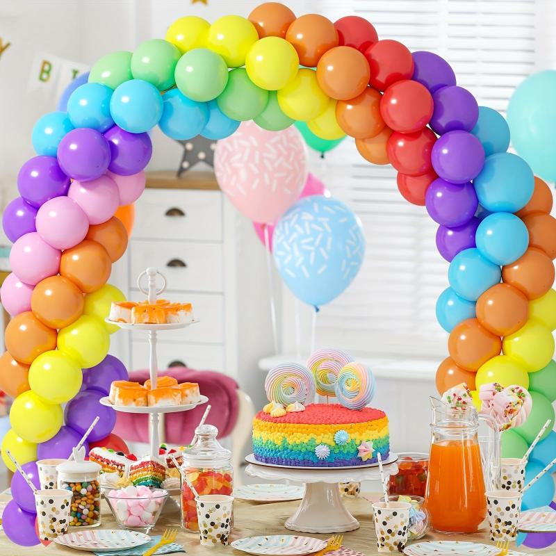 Rainbow Balloon Arch Kit 100pcs Balloons Table Frame Stand Wedding Baby Sho