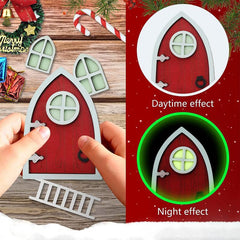 42pcs Luminous Gnome Door Set Snowman Fairy Decoration Tabletop