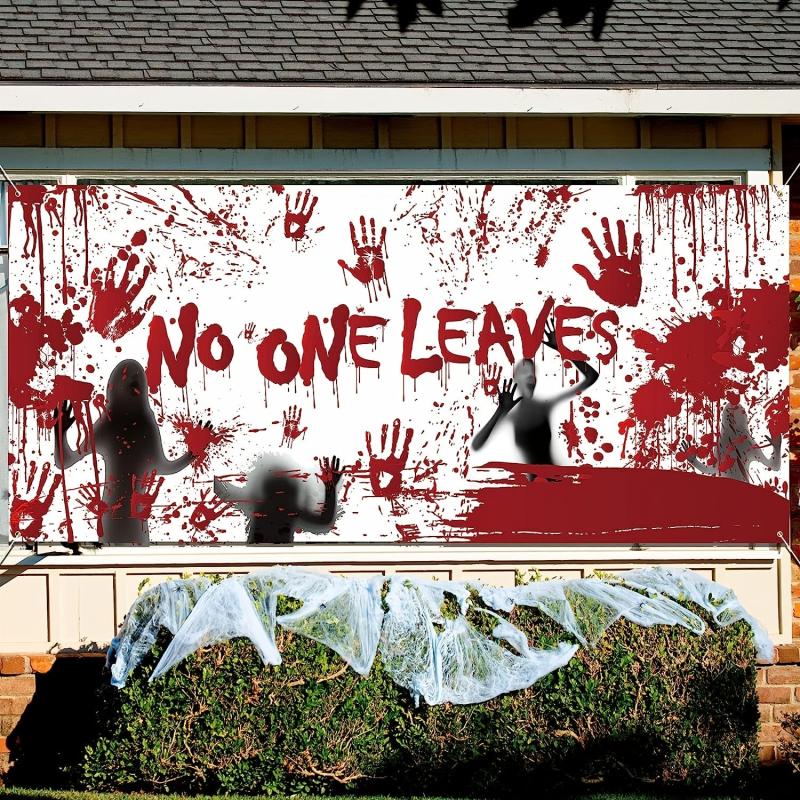 Halloween Garage Door Banner Cover Bloody Backdrop