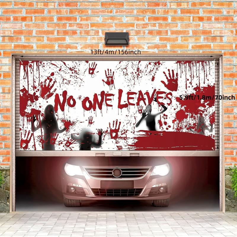 Halloween Garage Door Banner Cover Bloody Backdrop