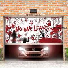 Halloween Garage Door Banner Cover Bloody Backdrop