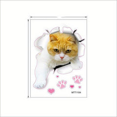 3D Cat Wall Decals Add Feline Fun Bedroom Fridge Car