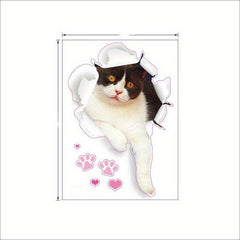 3D Cat Wall Decals Add Feline Fun Bedroom Fridge Car