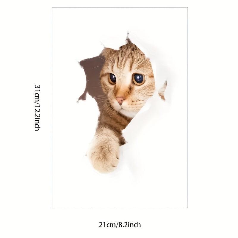 3D Cat Wall Decals Add Feline Fun Bedroom Fridge Car