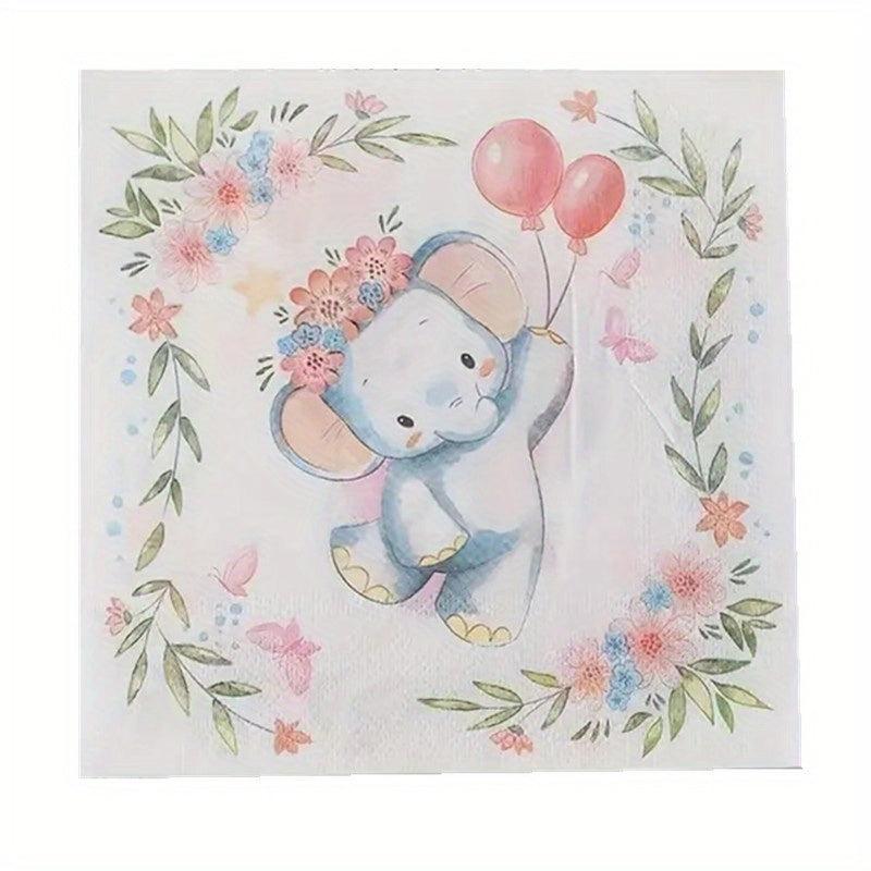 20pcs Elephant Themed Party Set with Dinnerware for 20 Guests