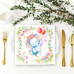 20pcs Elephant Themed Party Set with Dinnerware for 20 Guests