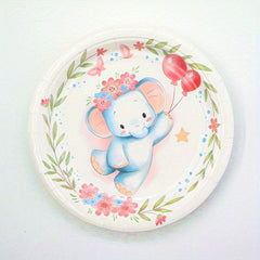 20pcs Elephant Themed Party Set with Dinnerware for 20 Guests