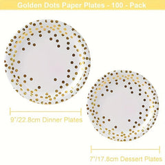 100pcs Round Disposable Paper Plates Perfect For Weddings Decor