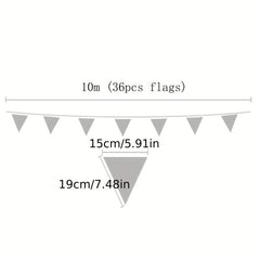10m Cotton Fabric Triangle Flag Party Decor Room Wall Decor
