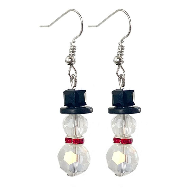 Christmas Dangle Stud Earrings Snowman Set For Women And Girls