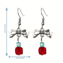 Christmas Dangle Stud Earrings Snowman Set For Women And Girls