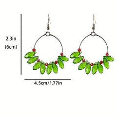 Christmas Dangle Stud Earrings Snowman Set For Women And Girls