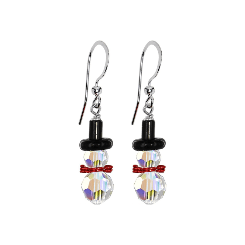 Christmas Dangle Stud Earrings Snowman Set For Women And Girls