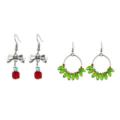 Christmas Dangle Stud Earrings Snowman Set For Women And Girls