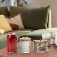 Clear Plastic Apothecary Jar Set Bathroom Canister