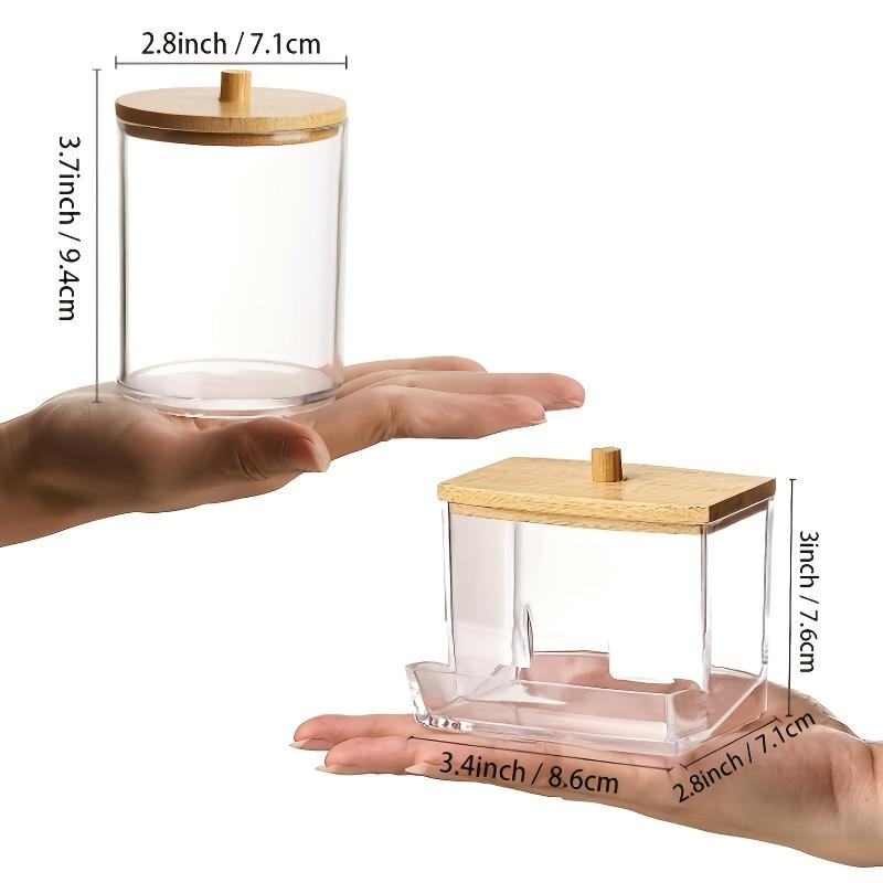 Clear Plastic Apothecary Jar Set Bathroom Canister
