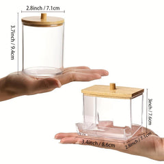 Clear Plastic Apothecary Jar Set Bathroom Canister