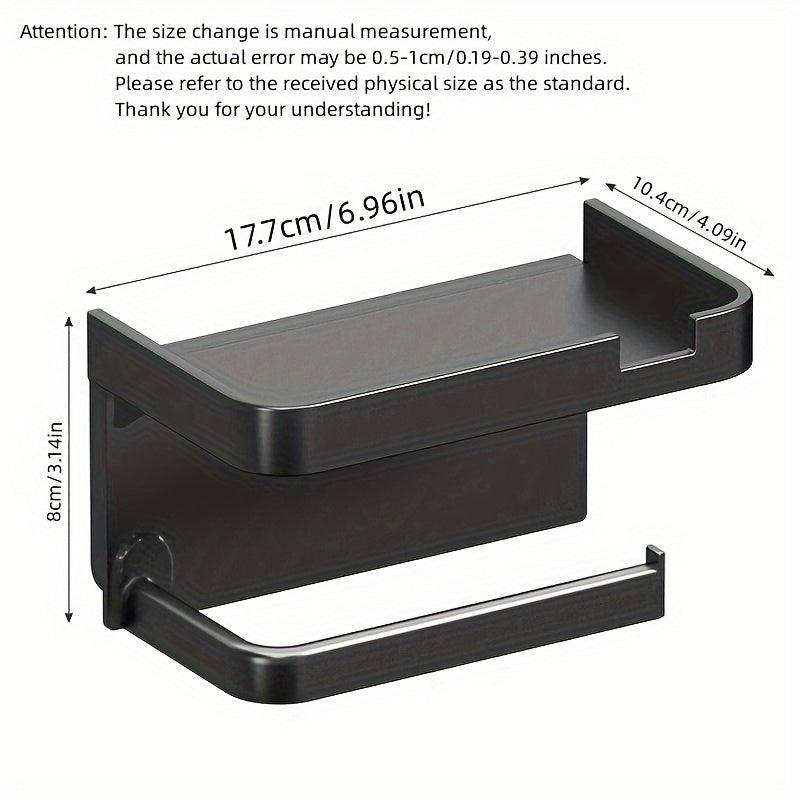Wall Mounted Toilet Roll Holder with Mobile Phone Shelf