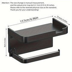 Wall Mounted Toilet Roll Holder with Mobile Phone Shelf