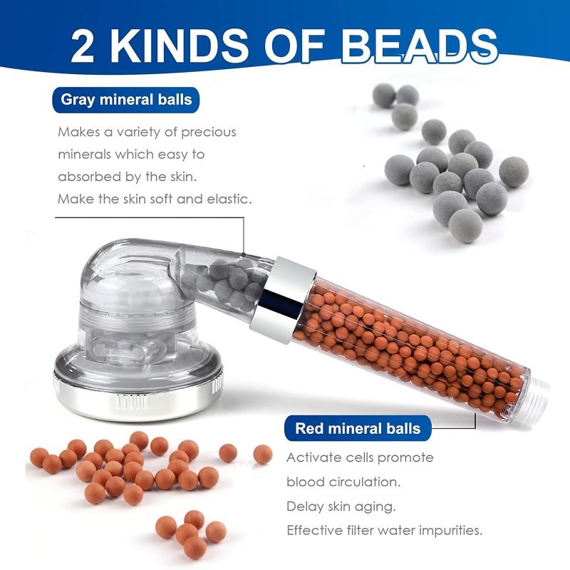 Filtered Shower Head 3 Settings High Pressure Water Saving Handheld Shower Head
