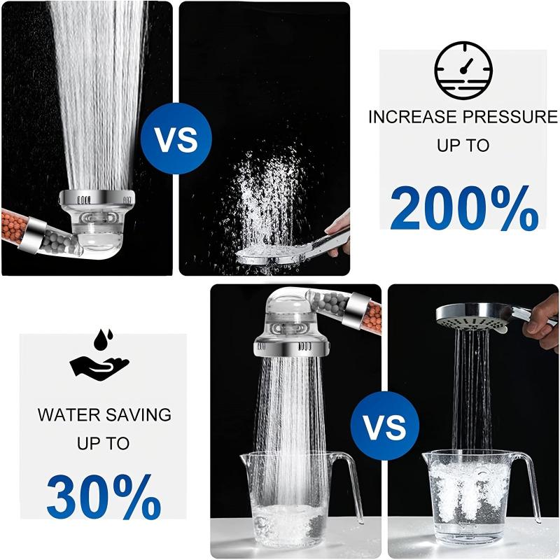 Filtered Shower Head 3 Settings High Pressure Water Saving Handheld Shower Head