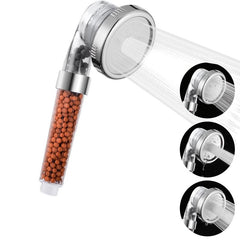 Filtered Shower Head 3 Settings High Pressure Water Saving Handheld Shower Head