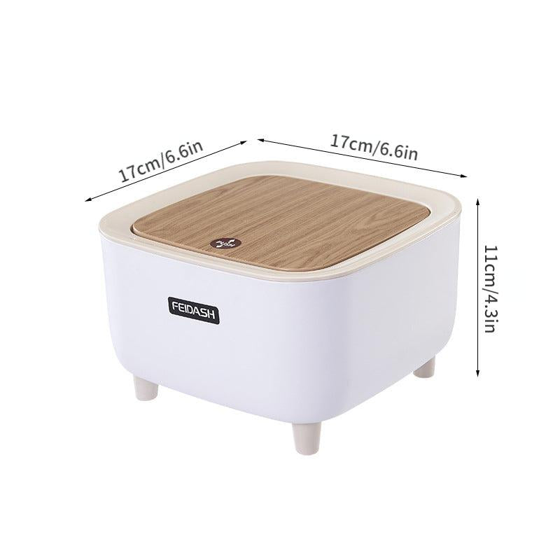 Nordic Style Wood Grain Trash Can with Lid
