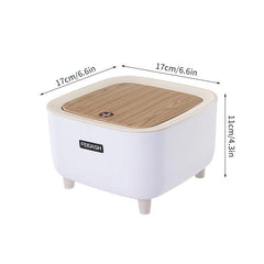 Nordic Style Wood Grain Trash Can with Lid