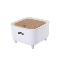 Nordic Style Wood Grain Trash Can with Lid