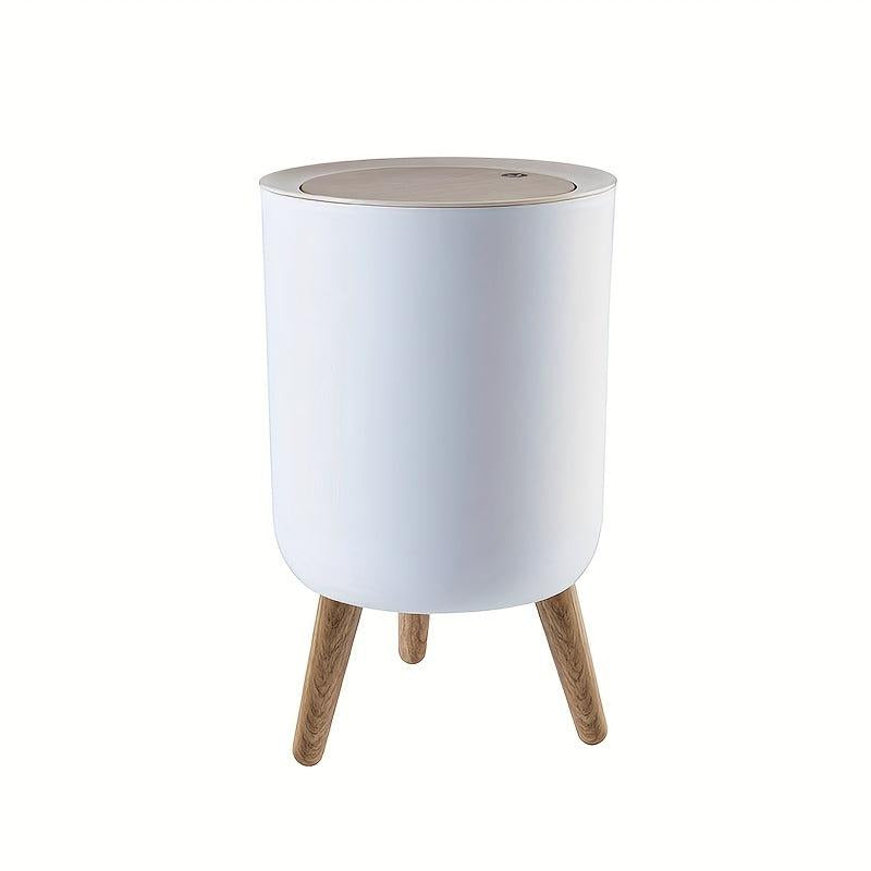 Nordic Style Wood Grain Trash Can with Lid