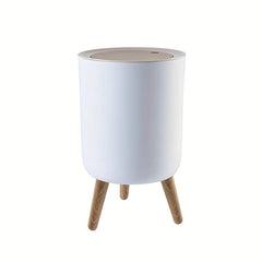 Nordic Style Wood Grain Trash Can with Lid