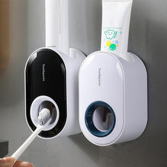 Automatic Toothpaste Squeezer & Toothbrush Holder Wall Mounted
