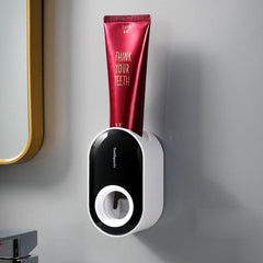 Automatic Toothpaste Squeezer & Toothbrush Holder Wall Mounted