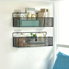Wall Mounted Storage Rack with Basket for Bathroom Accessories