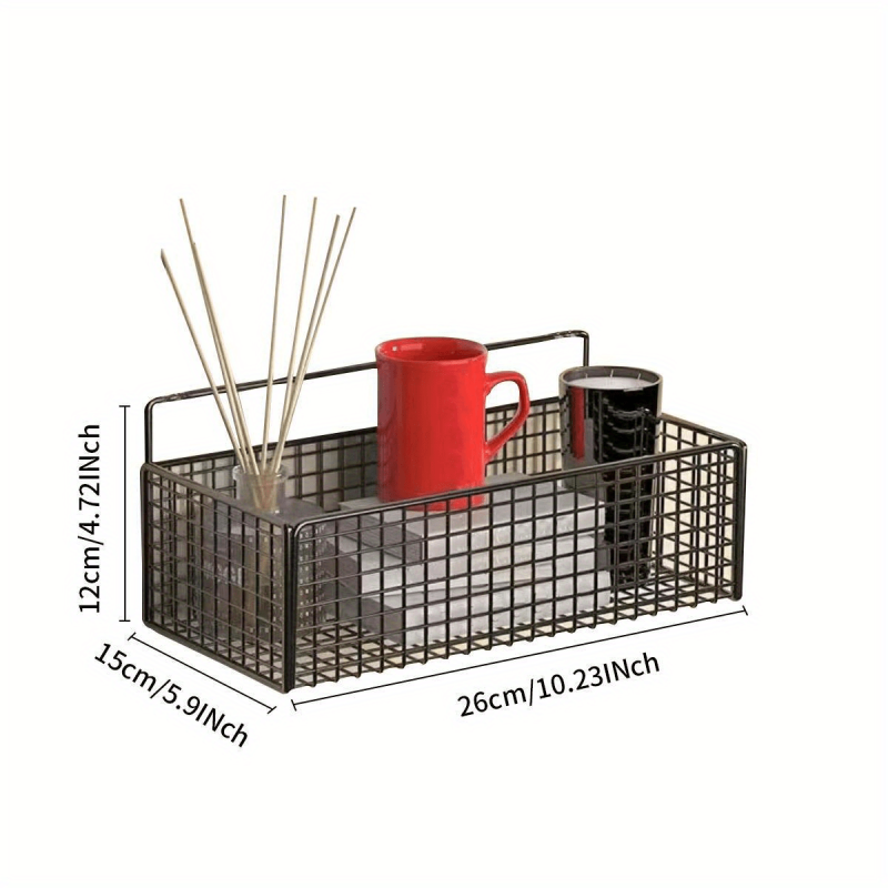 Wall Mounted Storage Rack with Basket for Bathroom Accessories